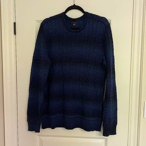 John Varvatos Navy Wool Crewneck Sweater
